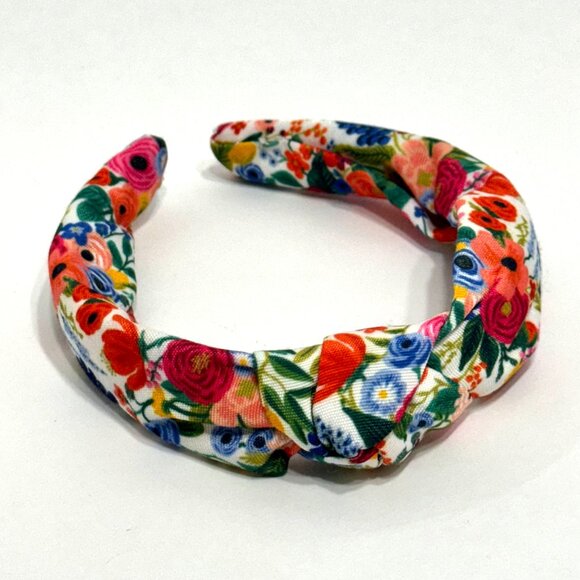 Rifle Paper Co Official Garden Party Knotted Headband Floral Rose Canvas Fabric - Picture 6 of 7